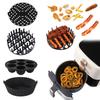 Silicone Air Fryer Liners 4 Pieces Liners for Air Fryer Basket Heat Resistant Non-Stick Tray for Baking Roasting Microwave Oven