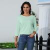 Women's Fashion Daily Versatile Casual O-Neck Three Quarter Sleeve  Top