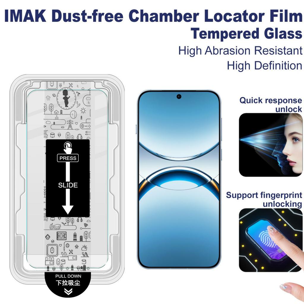 IMAK Seria H Dla Oppo Find X8 5G Szkło Hartowane Ochraniacz Ekranu Folia Instalacyjna Bez Pyłu (Odblokuj odcisk palca)