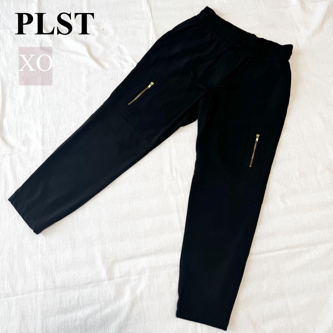 [Extremely Good Condition] PLST Plaste Cargo Jogger Pants Black XO Large Size