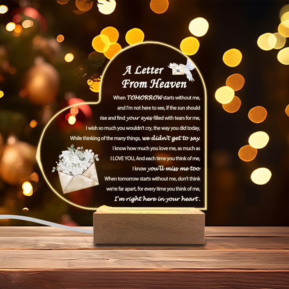 

FGYKL-C-DM16841PC Acrylic Luminous Ornament Photography Accessories, USB Base, Memorial Condolence Gift, Heaven Letter Figurines Plastic чистый