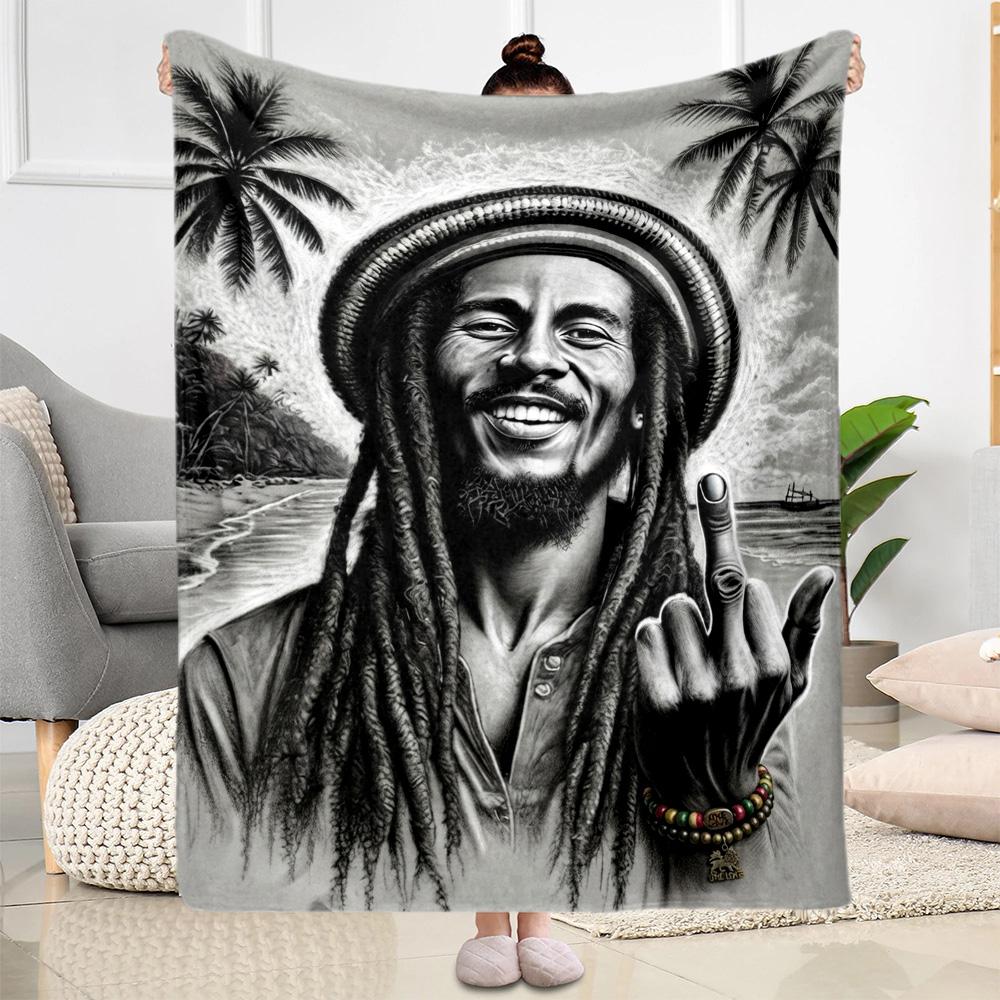 Bob Marley Reggae Legend Blanket Soft Warm Cozy Perfect For Seaside Bed Livingroom For All Seasons Playful Design