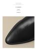 Women's Apricot Pointed-Toe Slip-On Chunky Mid-Heel Shoes