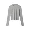 HeyHenry Womens Slim Fit Long Sleeve T-Shirt Solid Color Stand Collar Short Top Daily Wear