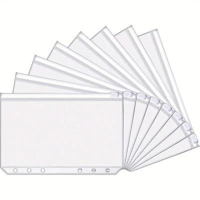A6 Ring Binder Notebook with 6-Hole Zipper Pocket & PVC Storage Zip-Lock Pencil Case