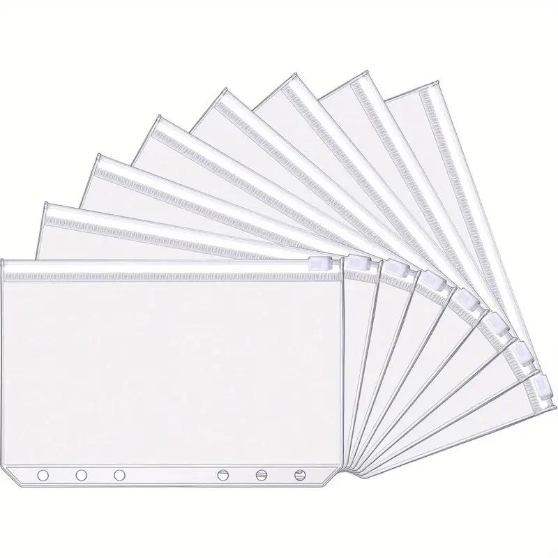 A6 Ring Binder Notebook with 6-Hole Zipper Pocket & PVC Storage Zip-Lock Pencil Case