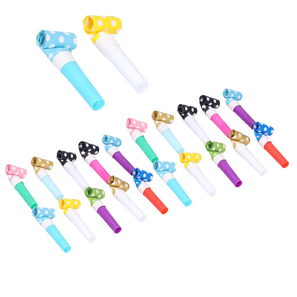 20 Set Party Blowers Cartoon Colorful Birthday Noise Makers Blow Horns Whistles Blowouts