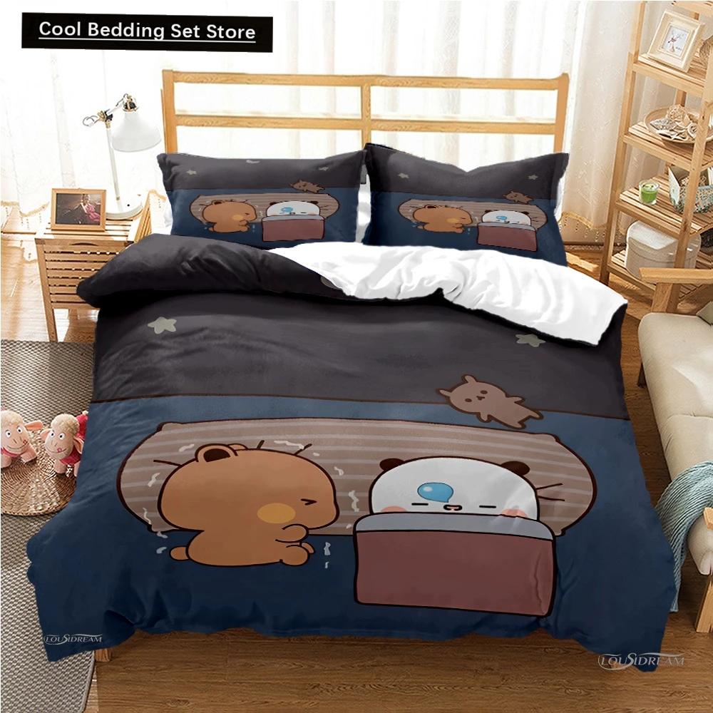 Cute Bubu Dudu Cartoon Bear Panda Duvet Cover kawaii Bedding sets Soft Quilt Cover and Pillowcases Single/Double/Queen/King Boys