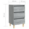 VidaXL Table de chevet avec pieds en bois Sonoma gris 40x35x69 cm 813136