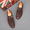 Fashion Black Brown Men's Suede Leather Patchwork Flats Shoes Male Designer Driving Monk Strap Loafers Homecoming Wedding Dress Footwear