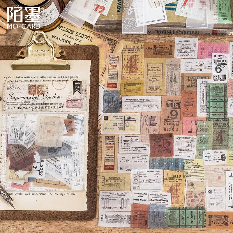 100-Sheet Retro Sticker Collection, Mixed Classic Motifs, Perfect for Laptop & Phone Case Decoration