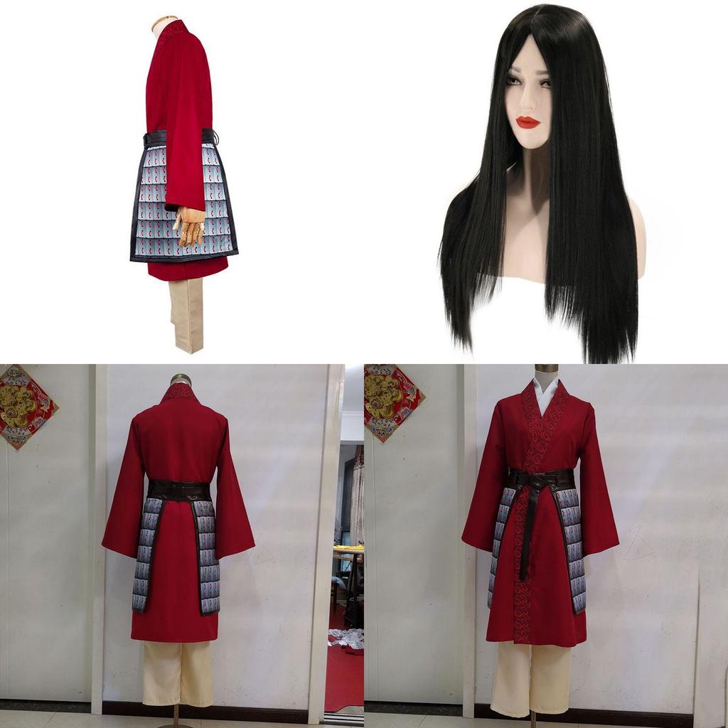 Elegant Hua Mulan Chinese Hanfu Cosplay Costume For Women And Girls With Full Set Wig