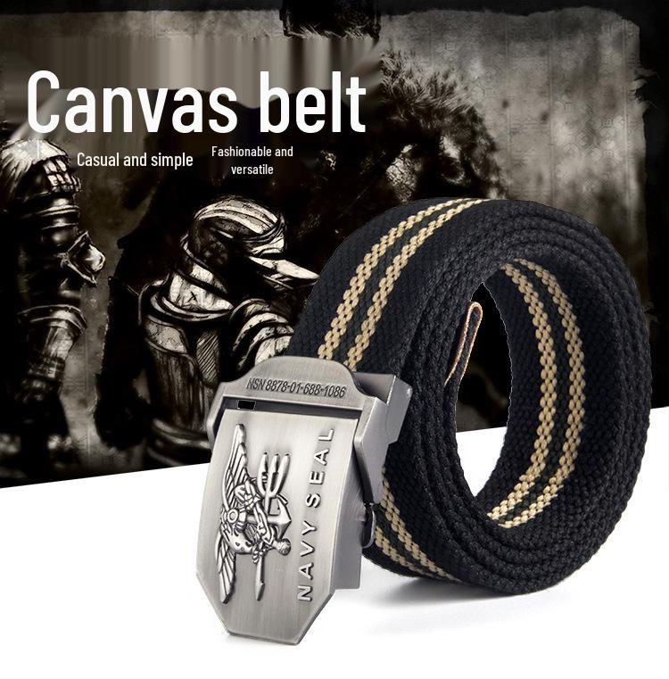 Navy SEALs US Canvas Waist Belt Men's Leather Belt