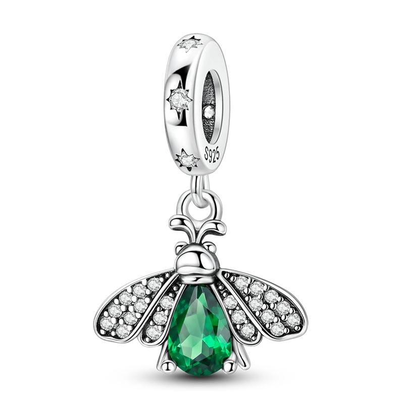 New 925 Silver Four-Leaf Clover Tree of Life Heart Charm Pendant Fit Bracelet DIY Women Jewelry Gift