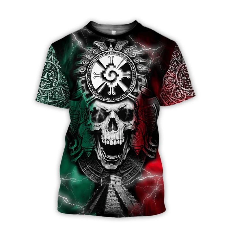 Mexico Flag Printed T Shirt Fashion Street National Emblem Pattern Tee Top Mexican Culture 2025 Fashion New Men Women T Shirts