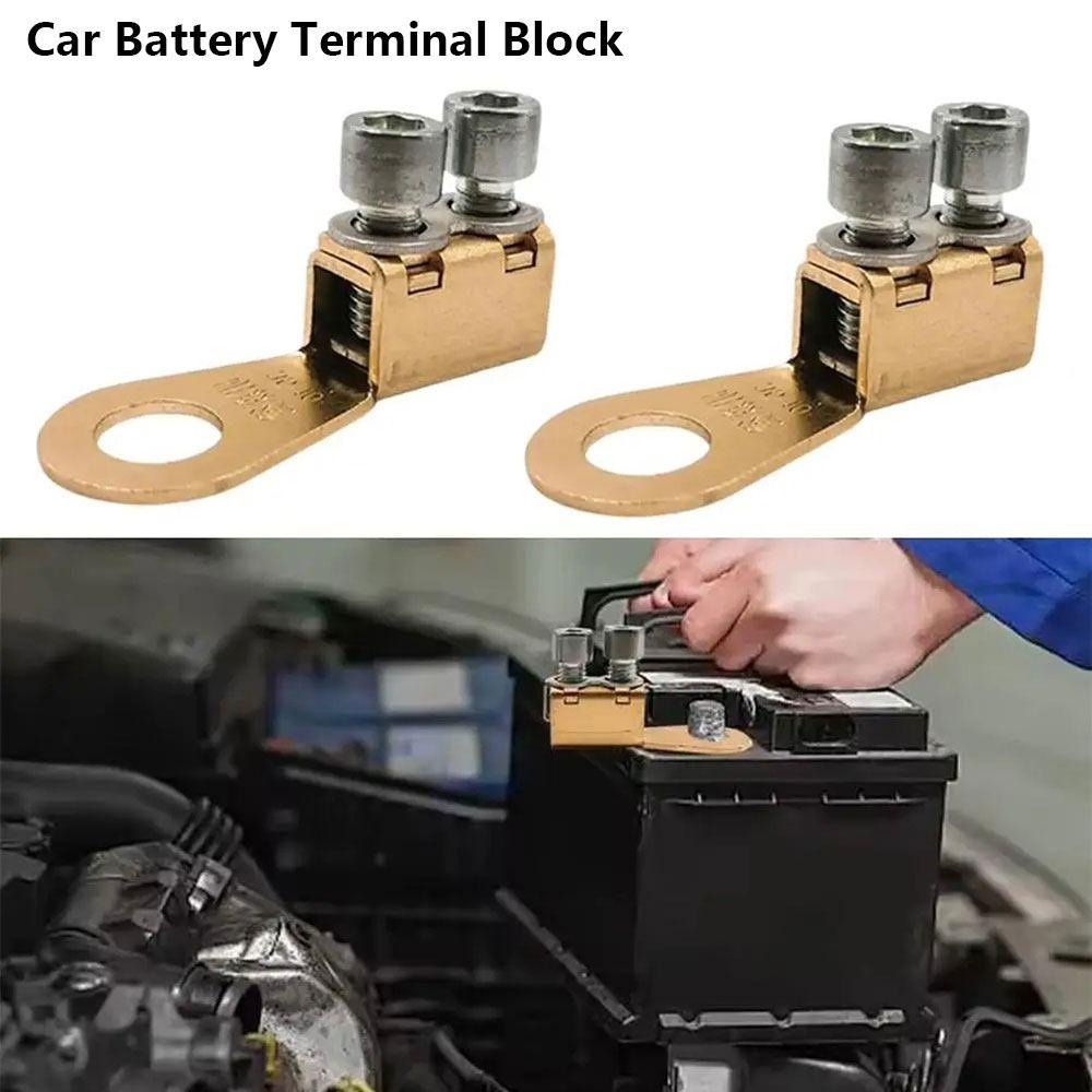 1Pcs New Brass Battery Terminal Block Wear-resistant Junction Block Post Terminals Clip Car