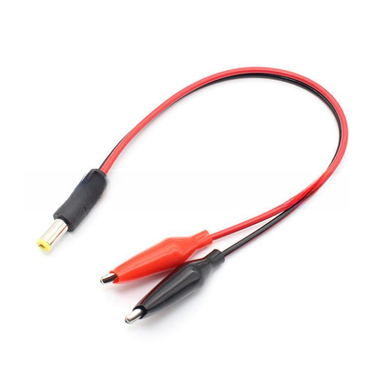 DC Red/Black Male & Female To Alligator Clip Battery Charging & Test Cable, 5.5x2.1 Connector