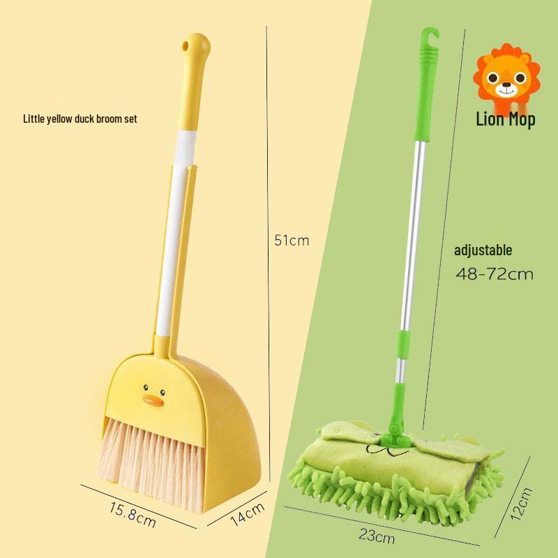 Kids' Mini Broom and Dustpan Set: Baby-Friendly Toy for Sweeping and Mopping