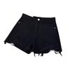 Trendy High-Waist Women's Raw Edge Ripped Denim Shorts - Summer Style