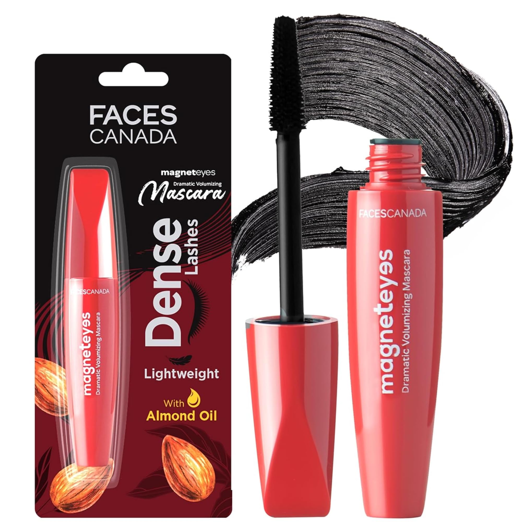 

FACES CANADA Magneteyes Dramatic Volumizing Mascara - Black, 9.5ml | Lightweight, Denser & Longer Lashes | Intense Black Finish | Adds Volume | E