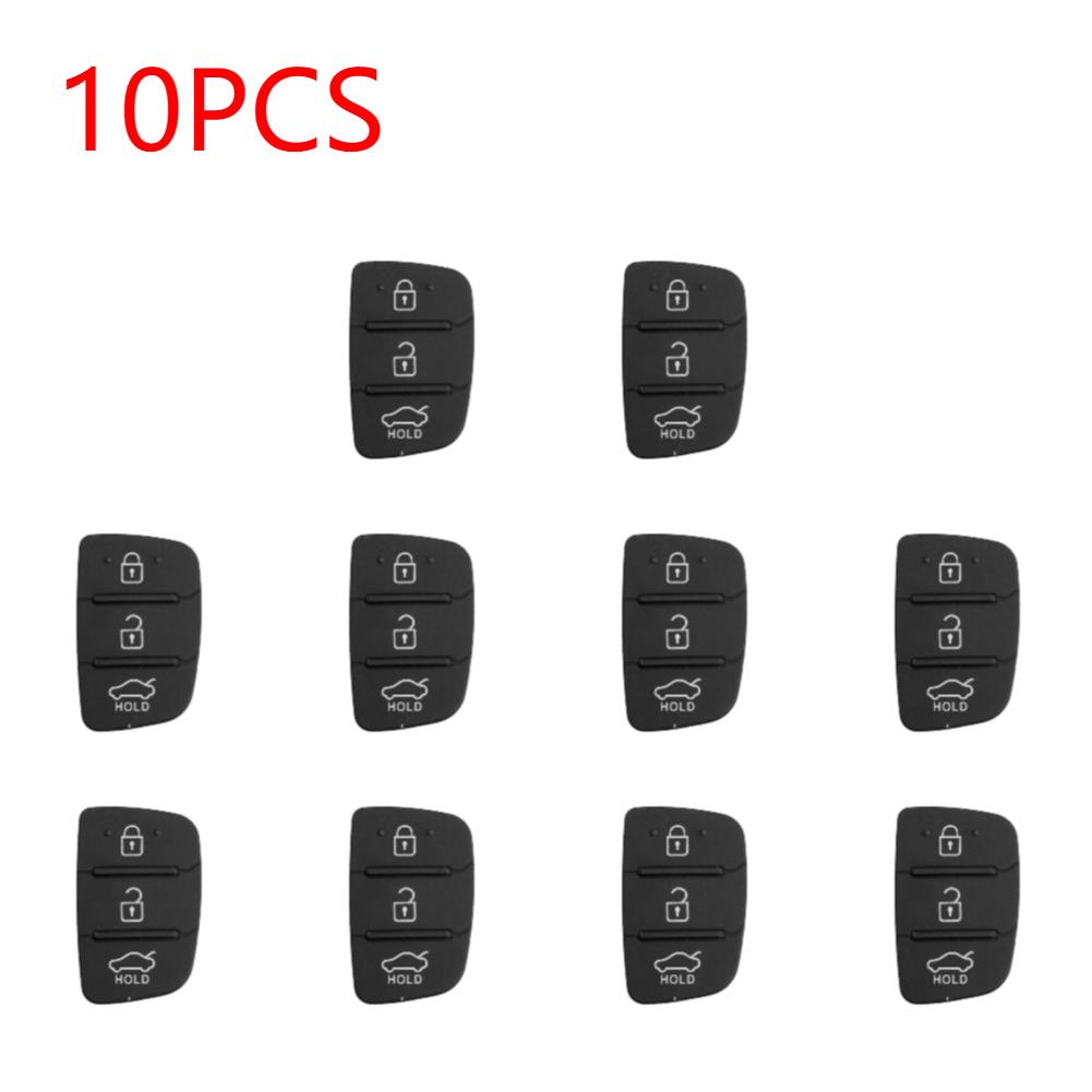 10-50PCS Key Button Soft Silicone Pad 3 Button For Hyundai I30/I35/Ix20 Solaris Verna For Kia Rio K2/K5 Sportage Key Case Cover