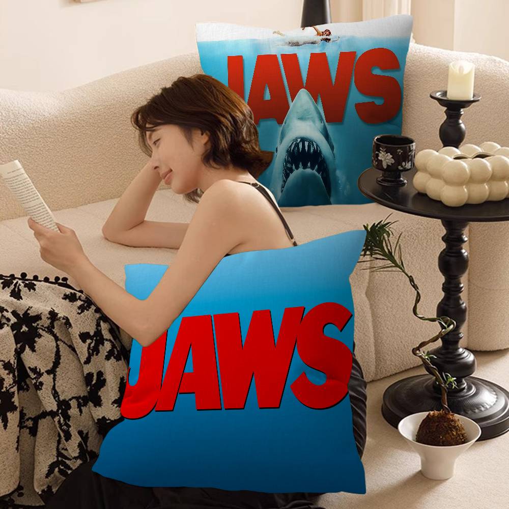 Classic J-Jaws Thriller Movie Cushion Cover Pillow Cover Decor Pillowcase Printed Cushion Case For Couch