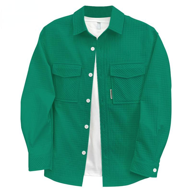 2024 Весенне-осенняя новая мужская рубашка в клетку с двумя карманами и вышивкой 4XL — фото 7