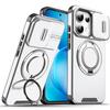 Magnetic Metal Ring Stand Armor Case For OPPO Reno 15 16 Pro Reno15 FS 15F Reno16 FS 16F Slide Push Window Lens Protection Cover