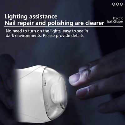 Tagliaunghie Elettrico Portatile per Bambini Con Luce Tagliaunghie per Dita Unghie Lucidanti Lima per Unghie Con 3 Velocità Regolabili