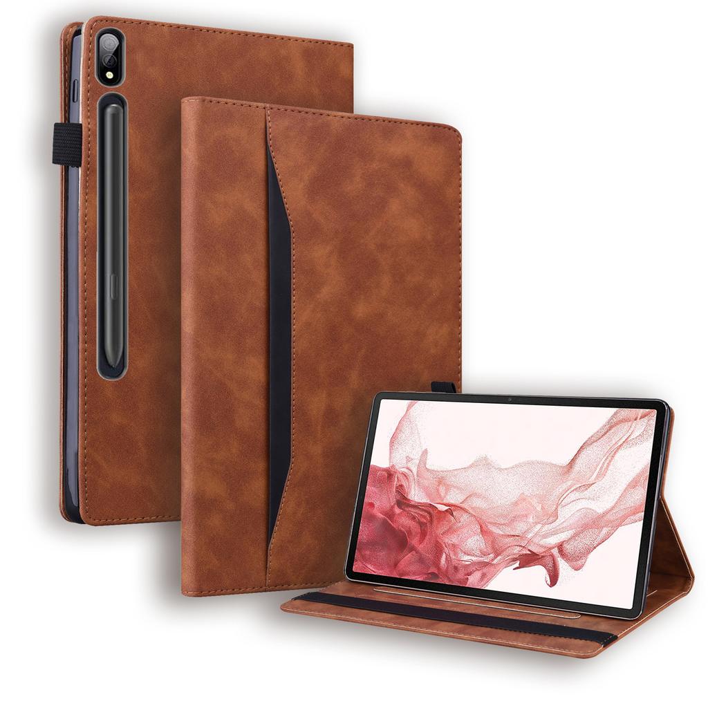 Applicable Samsung S8 Ultra Tablet Leather Case Tab S9 Retro Business Scrub Card Bracket Case S11