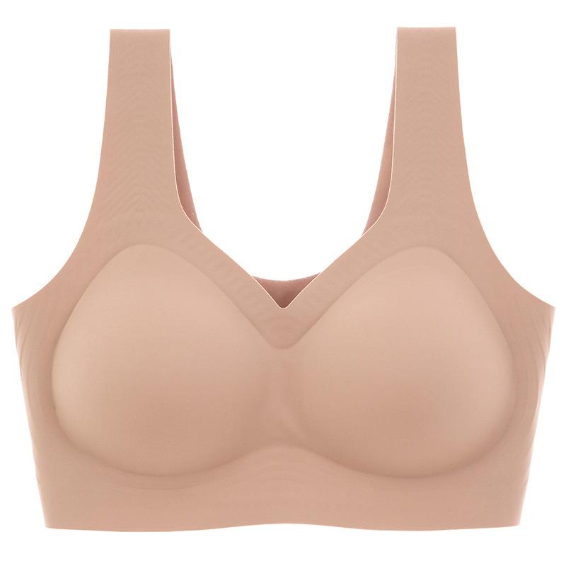 Plus Size Bra Summer Seamless Vest Flattering for Large Busts Push-up Style Thin and Sporty Plus Size Women's Bra