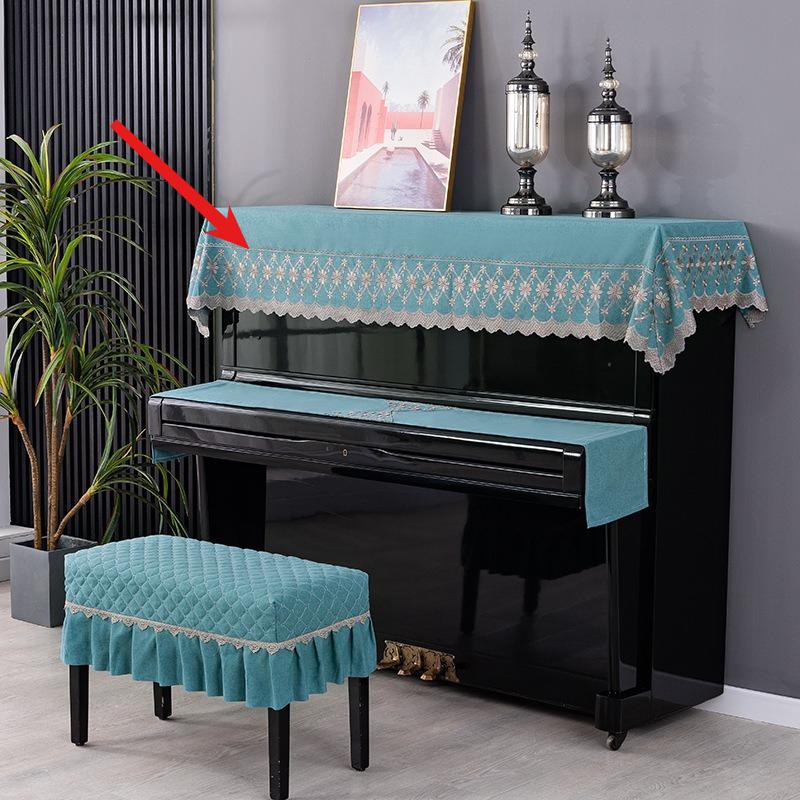 Modern Minimalist Nordic Style Dust Cover Fabric Upright Piano Cover Cloths Half Covered Piano Key Protective Cloth Home Decorat Bench with Skirt Edge