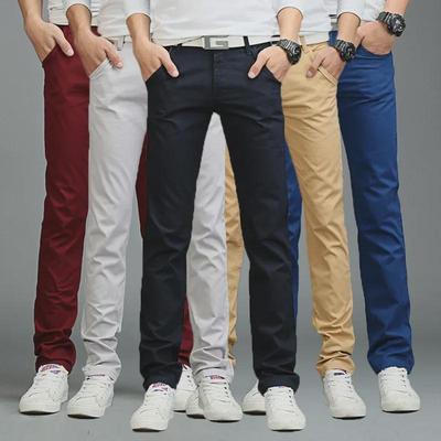 Pantaloni da Uomo Slim Dritti Casual in Cotone - Pantaloni Primaverili Coreani Giovanili