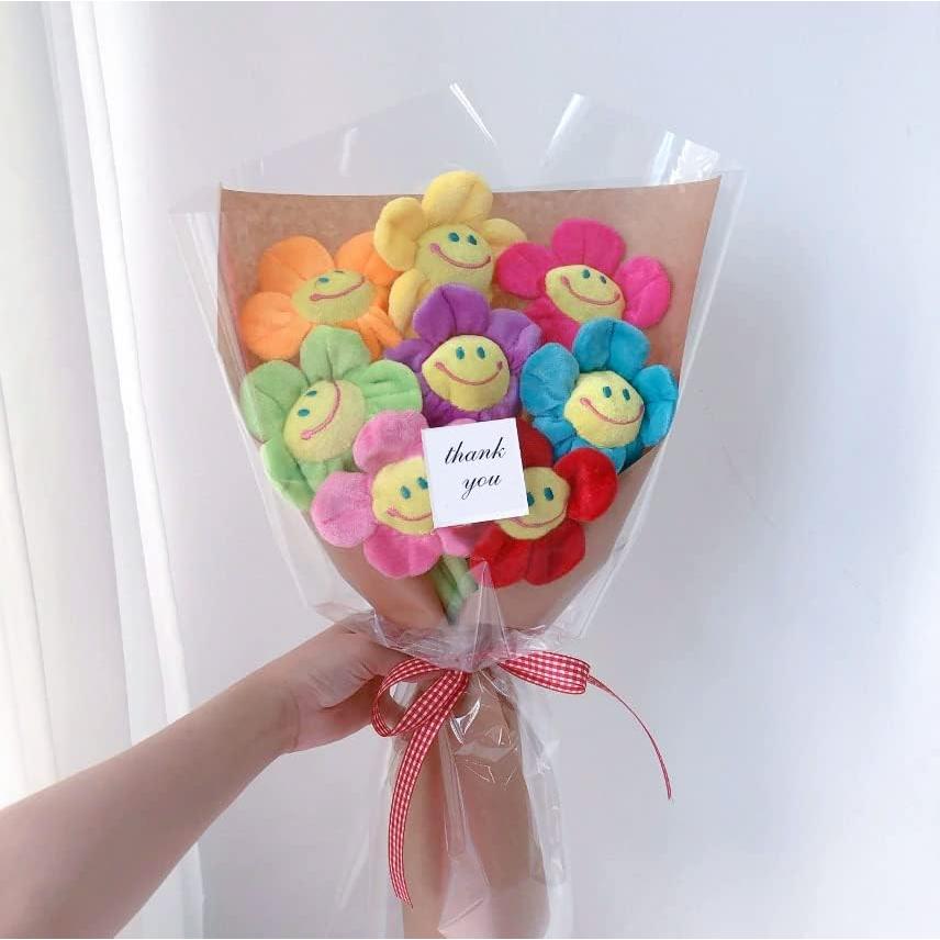 Smile Flower Plush Toy, Korean Bouquet, Versatile, Kindergarten Gift, Graduation Gift, Birthday Present, Women, Girlfriends, Celebrations (6 Colors,