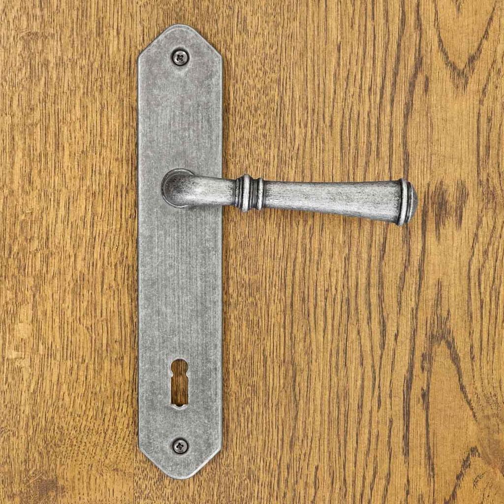 HAMILTON door handle with key plate 72mm ANTIQUE NICKEL