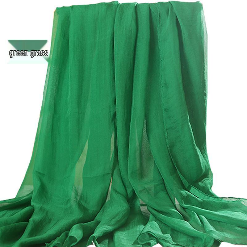 Versatile Summer Red Silk Scarf: Multifunctional Imitation Silk Shawl, Sunscreen Beach Towel, Dancing Gauze Scarf for Women