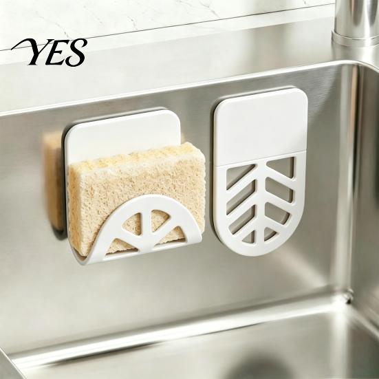 Rust Proof Kitchen Basket Self-adhesive Sponge Holder, Compact Flexible Drainage Rack, Rust-proof Accessory Storage Aluminum Alloy And Silicone