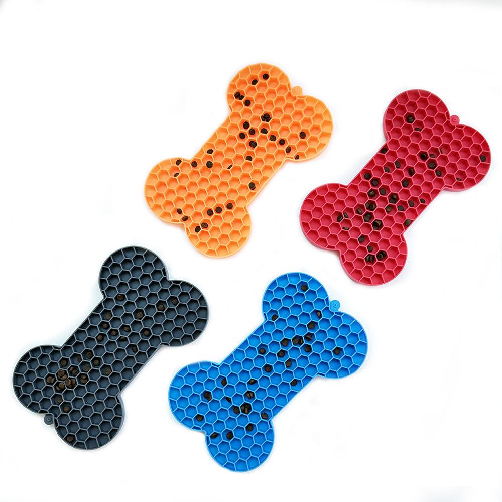 Bone Silicone Licking Mat Dog Slow Feeder