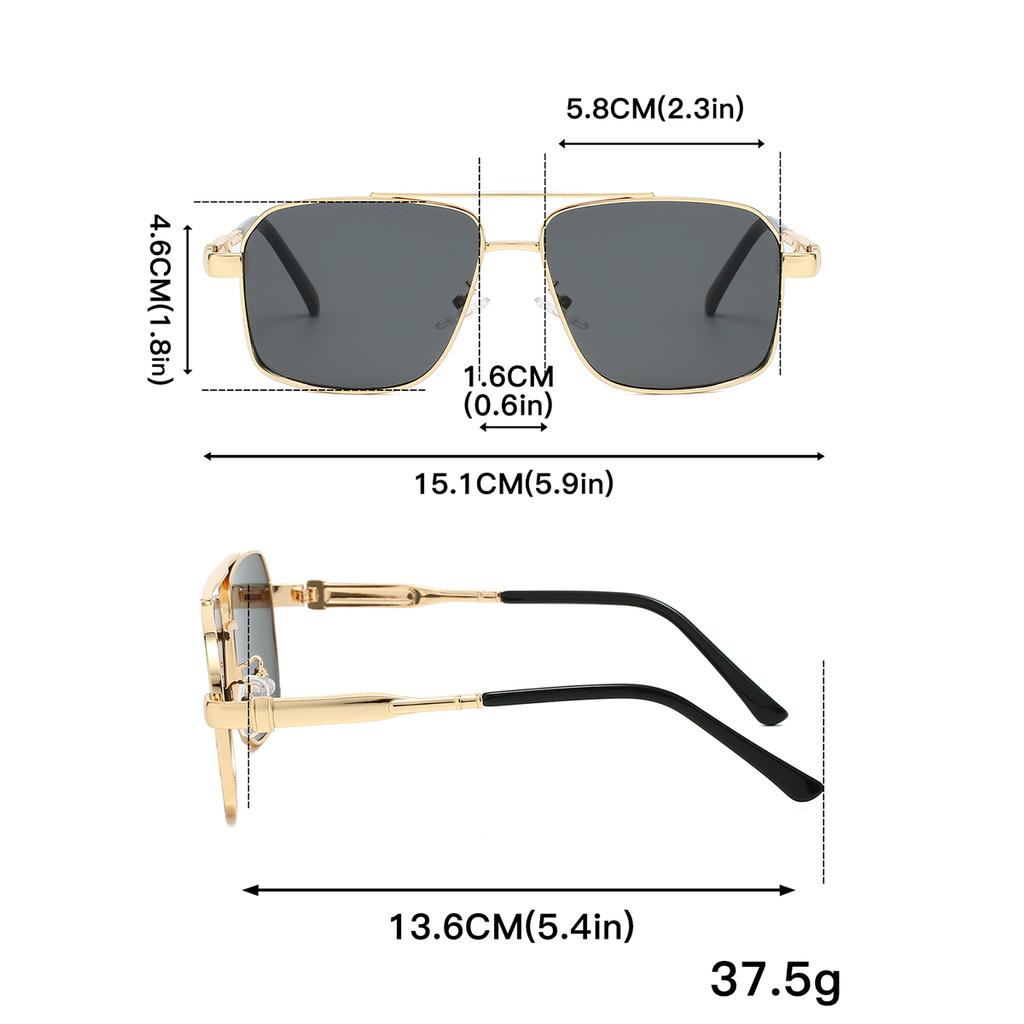 Vintage Square Sunglasses Men Fashion Gradient Multi-color Casual Shades Women Trendy Brand Design Oversized Sun Glasses