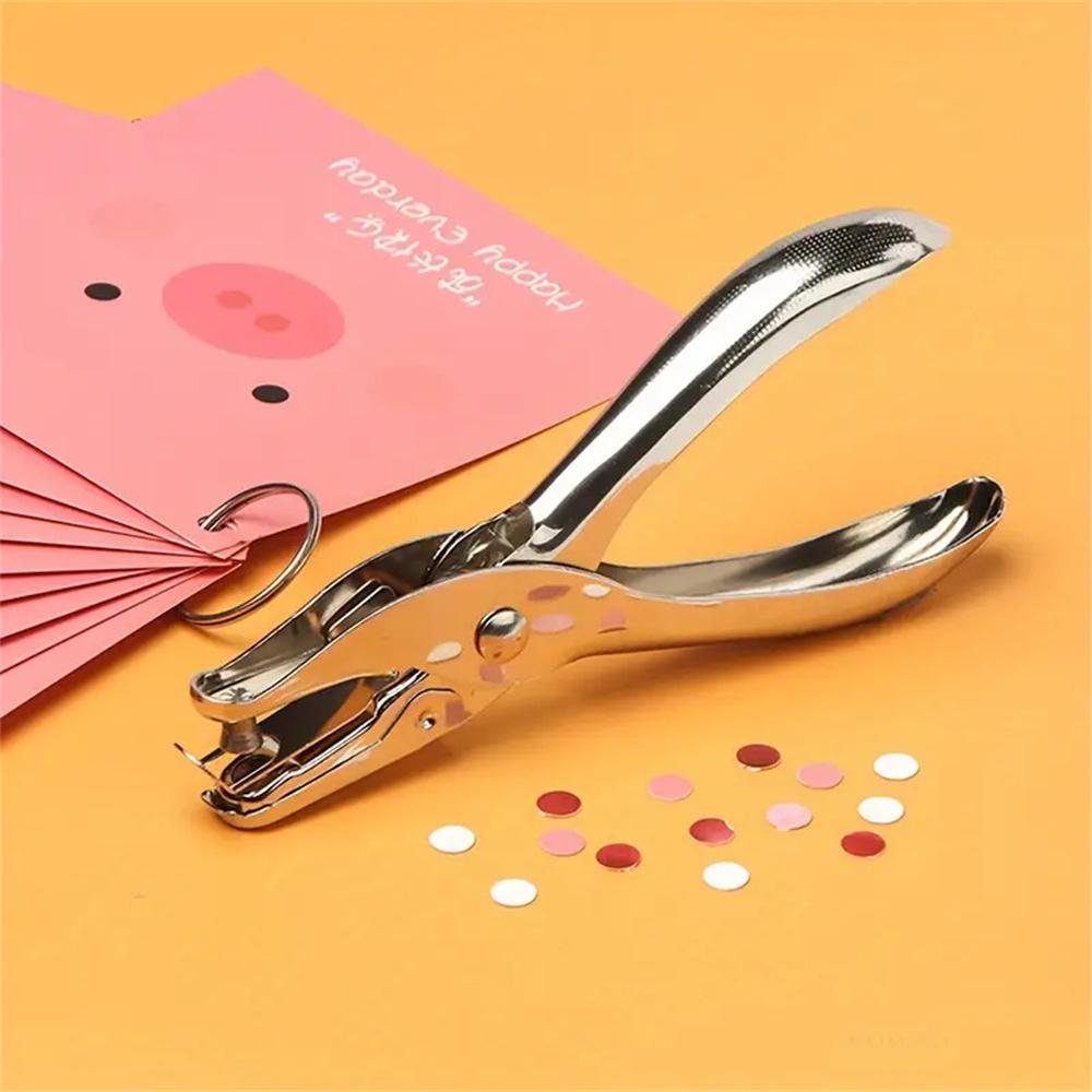 1PC Hand Held Metal Stationery Round Hole Diameter 6mm Hole Punch Pliers Hole Punch Paper Hole Punch Boxed Single Hole Punch