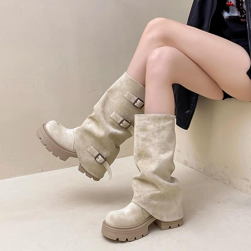 New Chinese small man Western retro thick-soled belt buckle autumn and winter design sense fashion knight versatile Martin boots