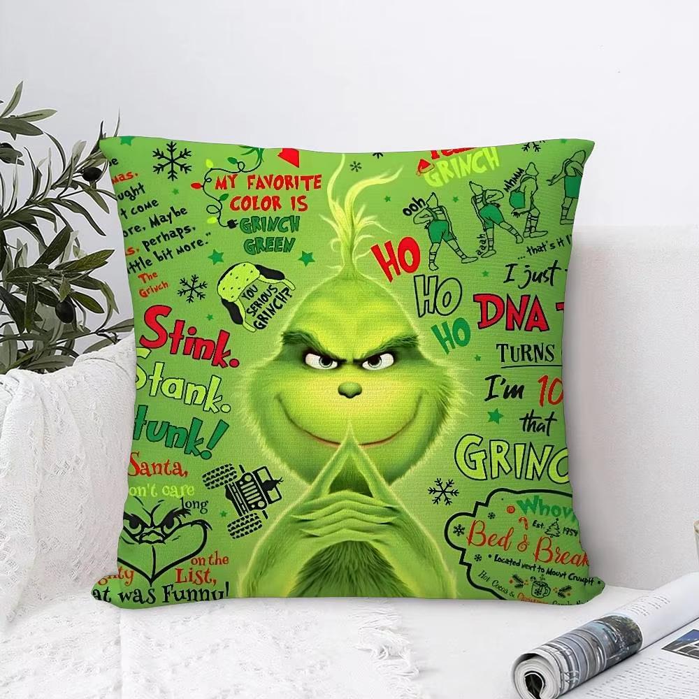 Federa Decorativa Natalizia - 45×45cm, Abbinamento Colori Rosso-Verde, Regalo di Capodanno, Copricuscino da Divano per Decorazione Ufficio e Casa