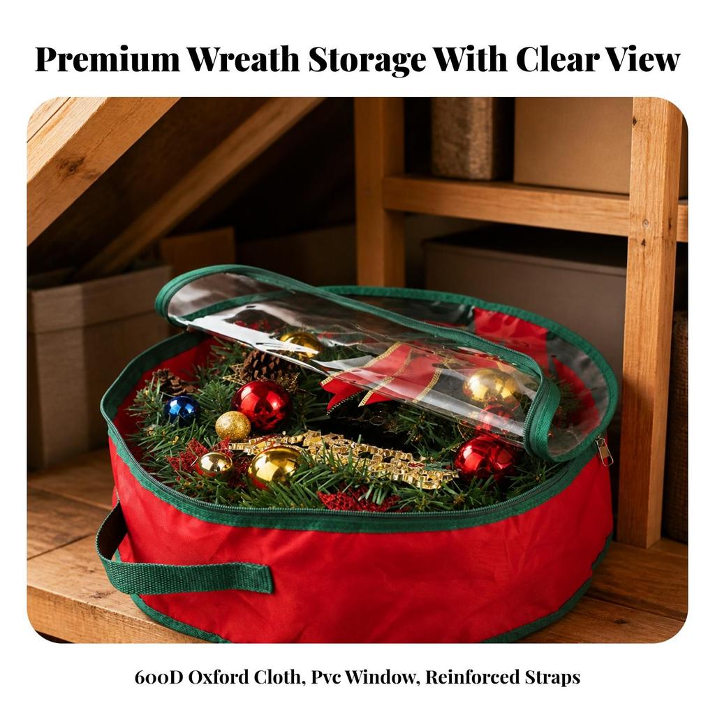 Holiday Decoration Storage Bag Dust-Resistant Wreath Organizer Long-Lasting