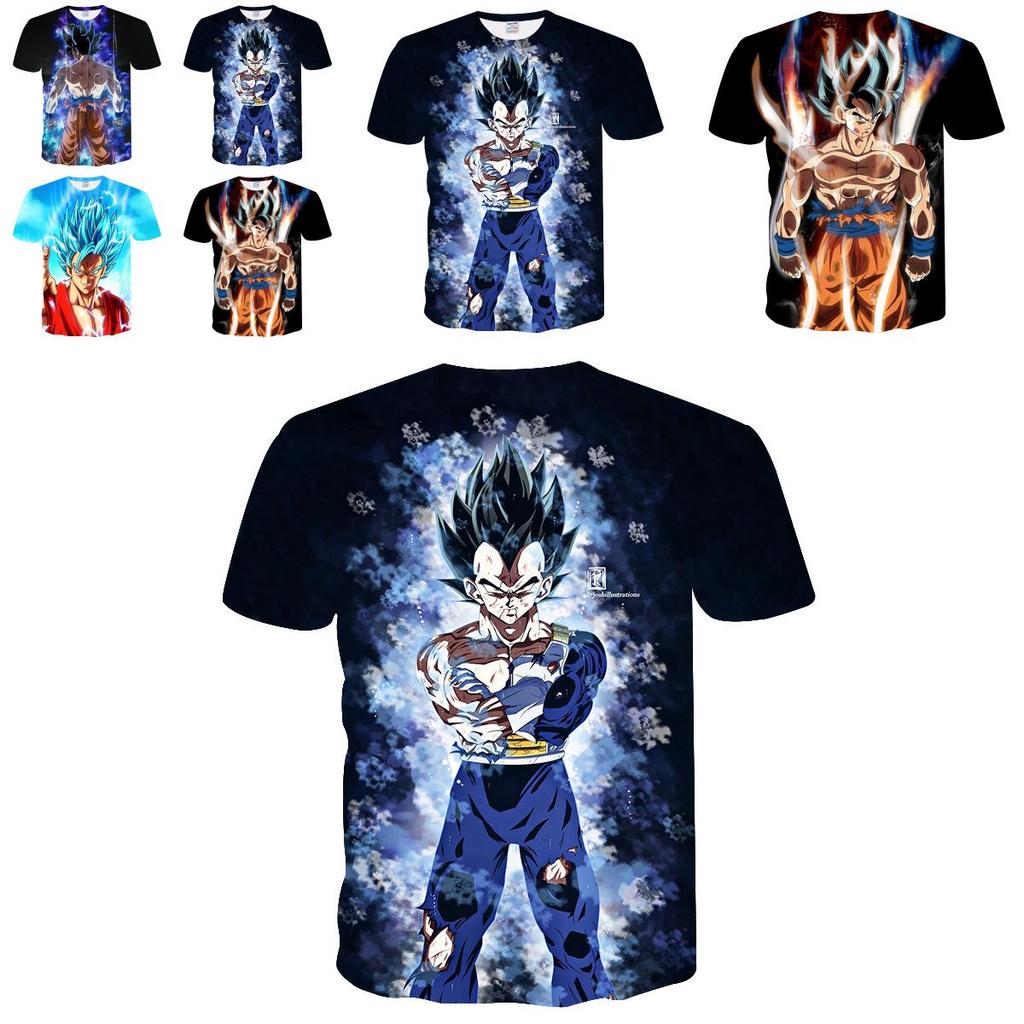 Exquisite 3d Print Dragon Ball Z Vegeta Goku Super Saiyan Casual Tee Anime Shirts
