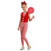 Girls Christmas Costume Sleeveless Striped Sequins Bodysuit Dance Gymnastics Jumpsuit Candy Cane