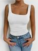 Square Neck  Knit Tank Top Crop Tops Women Summer Camis Solid Color Camisole Fashion SportsTube Female Sleeveless Cropped Y2K Girl Clothes
