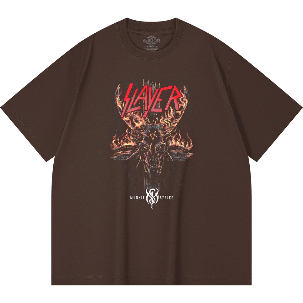 230 Gsm %100 Pamuk Heavy Metal Tişört Rock Grubu Popüler Müzik Baskılı Unisex Ağır Pamuk Tişört