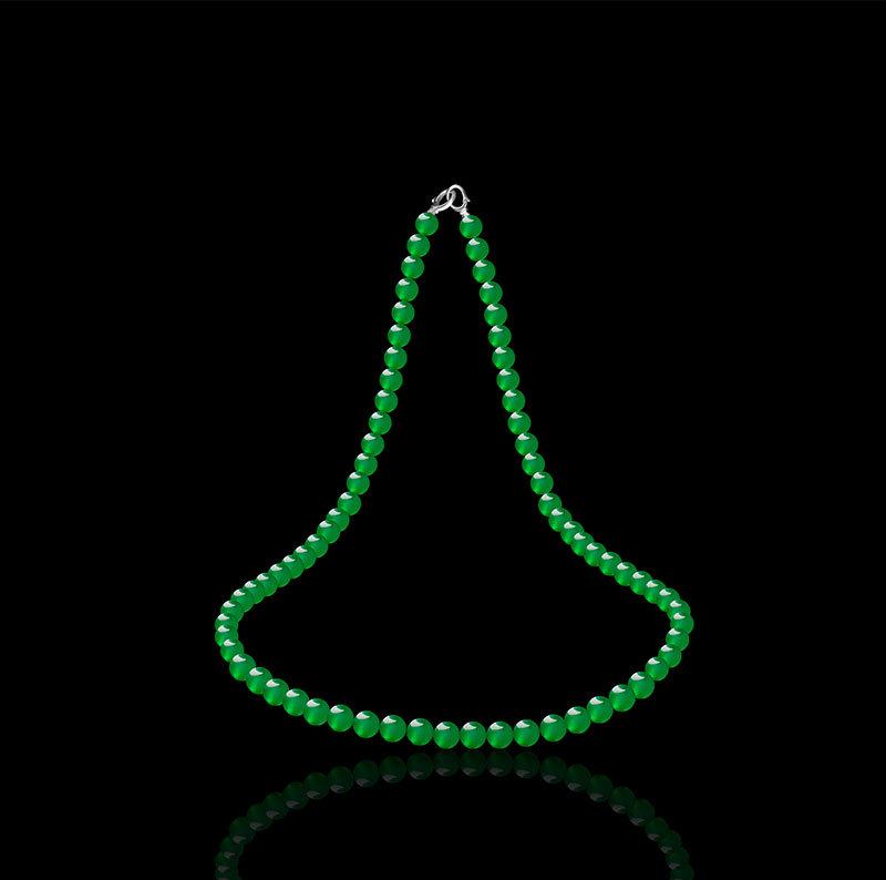 Natural Grade A Imperial Green Jadeite Bead Necklace & Bracelet Set