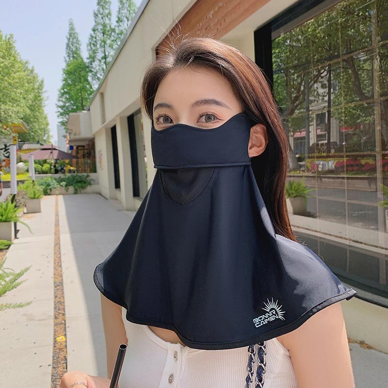 Upgrade eye corner protection nylon sunscreen mask women's UV protection neck protection sunshade summer driving thin sunscreen mask