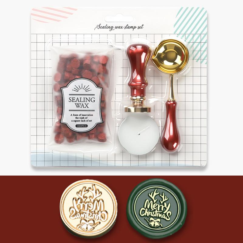 

Merry Christmas Wax Seal Stamp Blister Pack Sealing Wax Beads, Great for Embellishment of Christmas Cards, Invitations